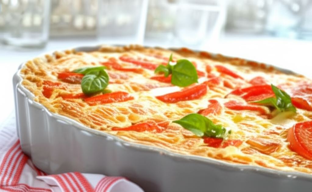 Włoska tarta z pomidorami i mozzarellą