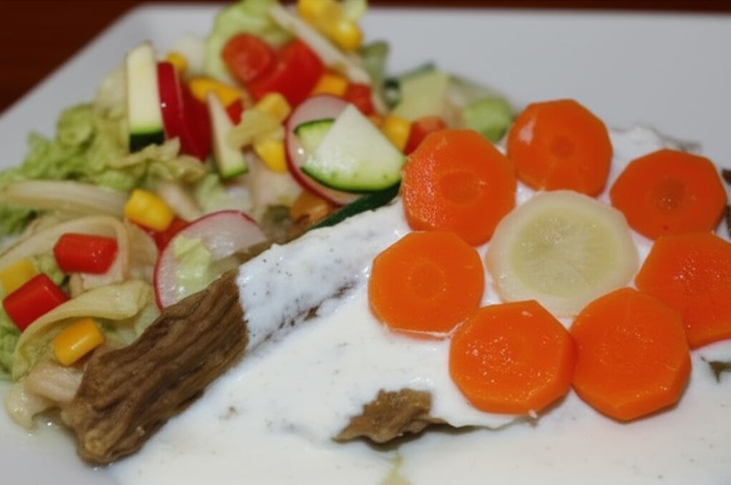 Wołowina duszona z sosem chrzanowym