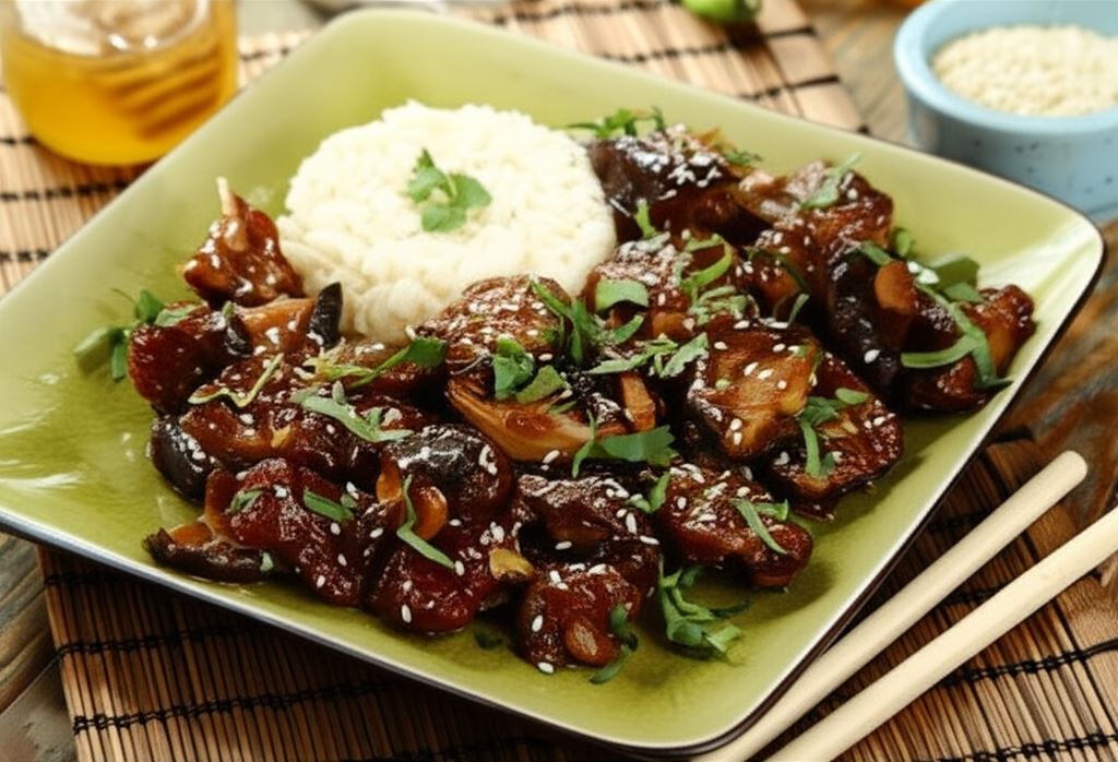 Wołowina z patelni z grzybami shitake