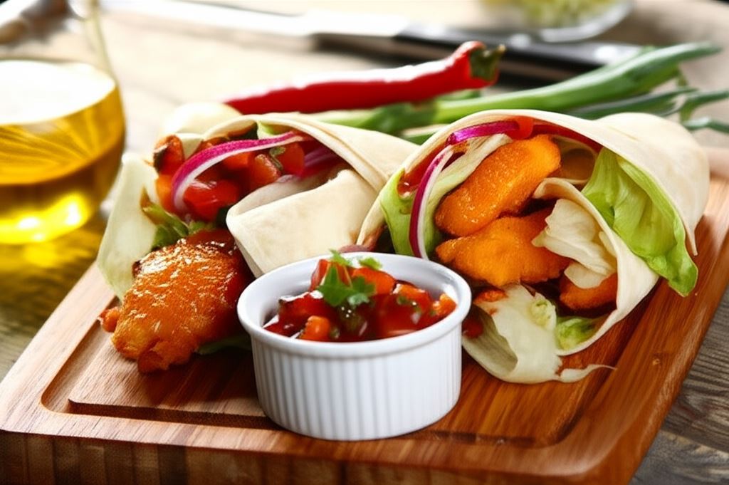 Wrappy z kurczakiem i salsą pomidorową