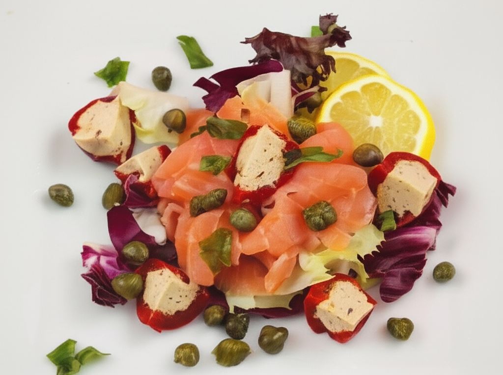 Wykwintna sałatka z łososiem