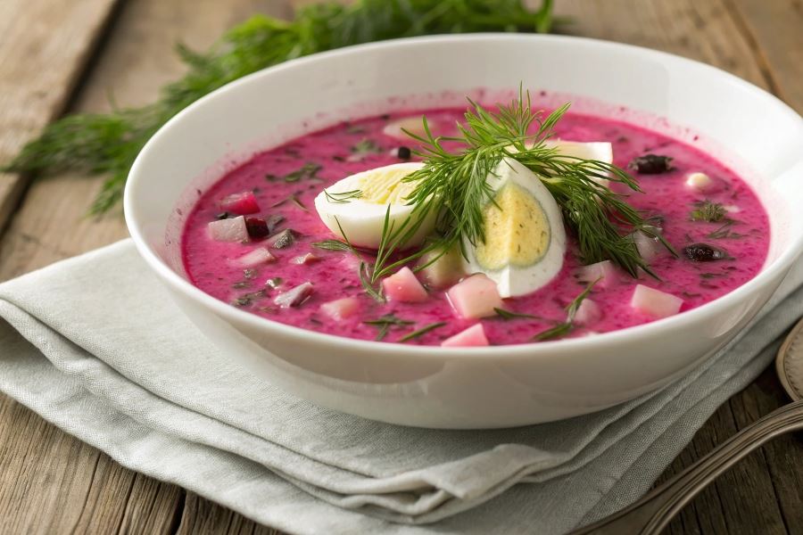 Wykwintny chłodnik z botwiny