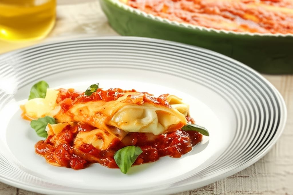 Zapiekane naleśniki z farszem „trzy sery”