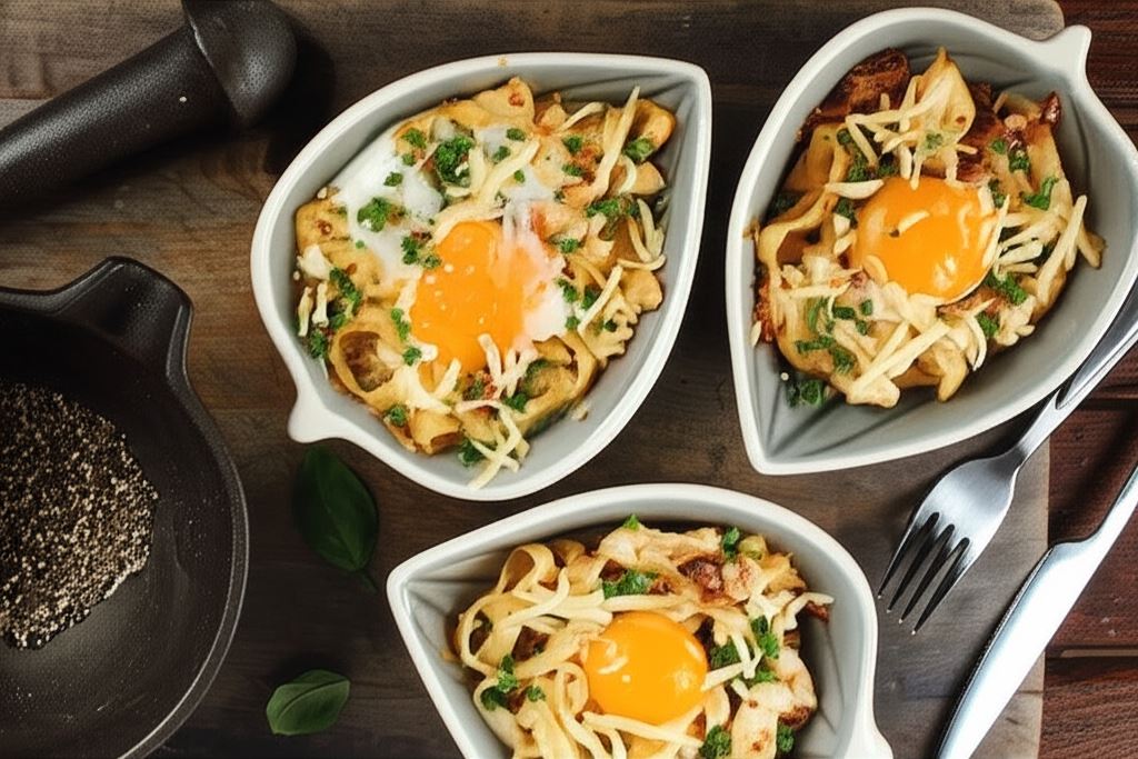 Zapiekane tagliatelle z kurczakiem