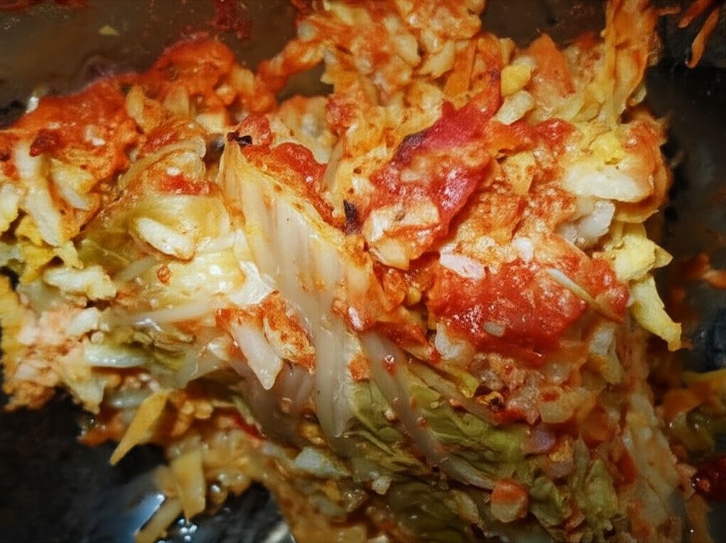 Zapiekane wegetariańskie gołąbki z kapustą pekińską