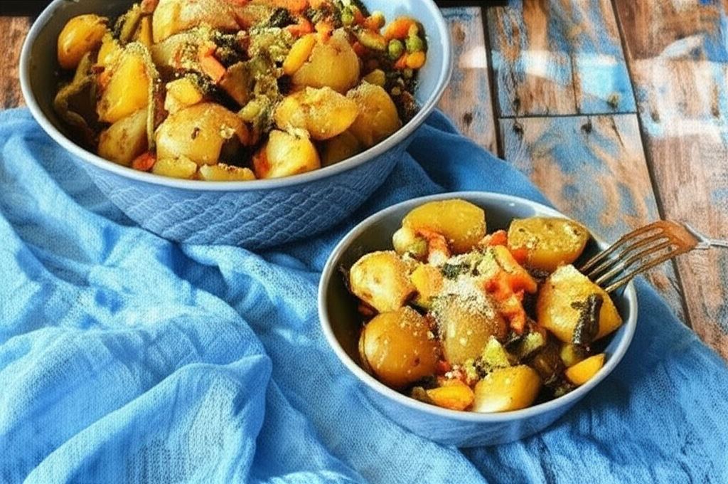 Zapiekane ziemniaki z warzywami