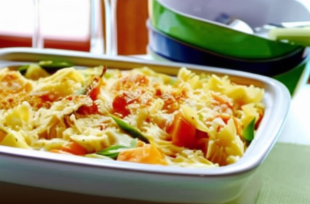 Zapiekanka makaronowa z dynią i porem