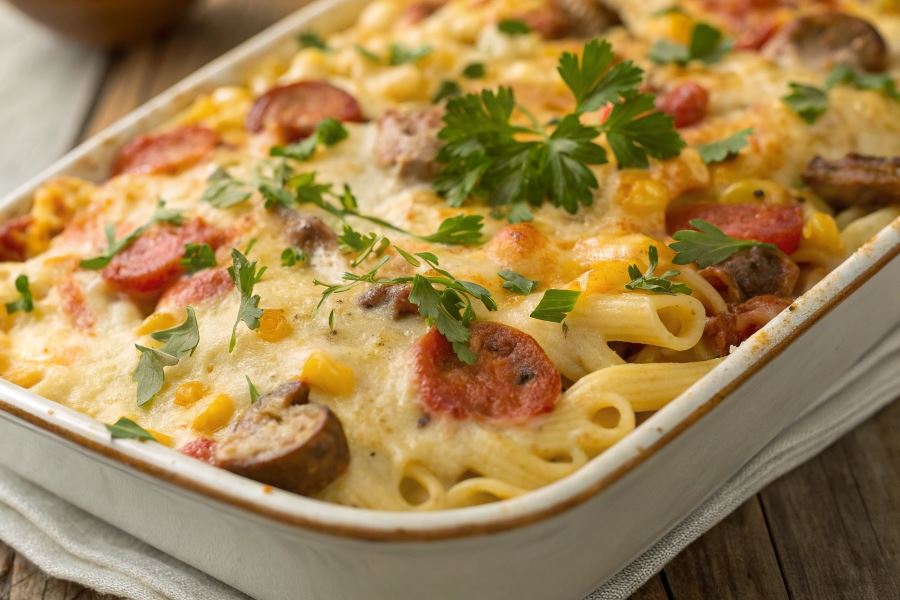 Zapiekanka Makaronowa z kiełbasą