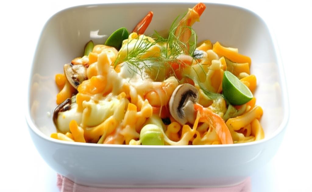 Zapiekanka makaronowa z krewetkami