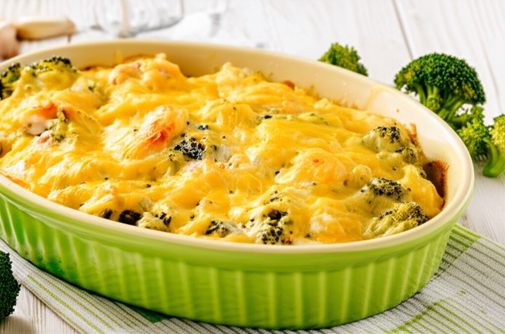 Zapiekanka makaronowa z wędzonym kurczakiem