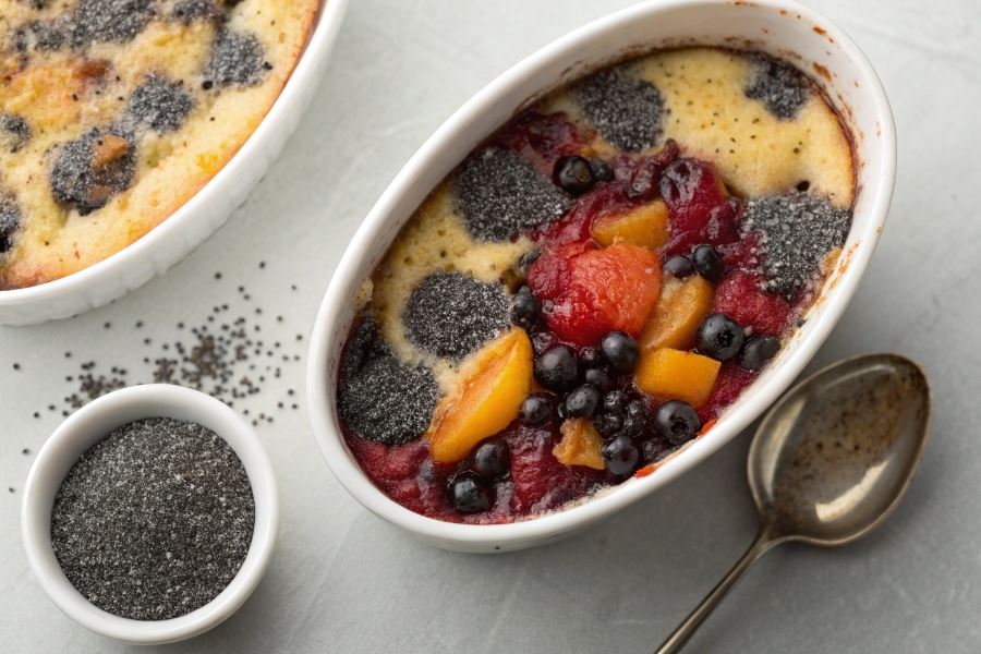 Zapiekanka owocowa z makiem