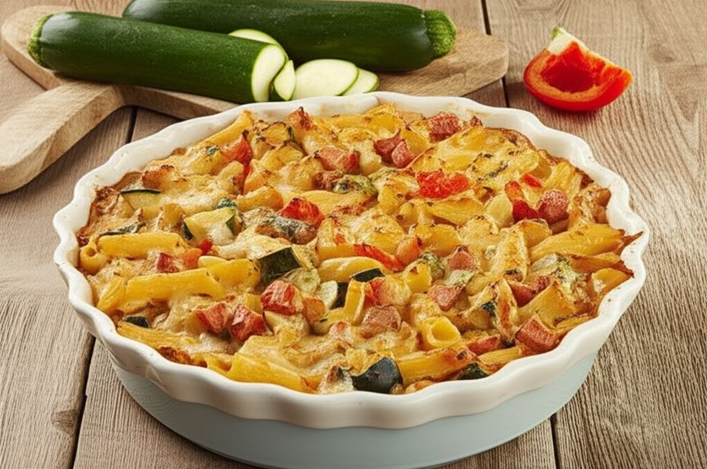 Zapiekanka z cukinii z makaronem