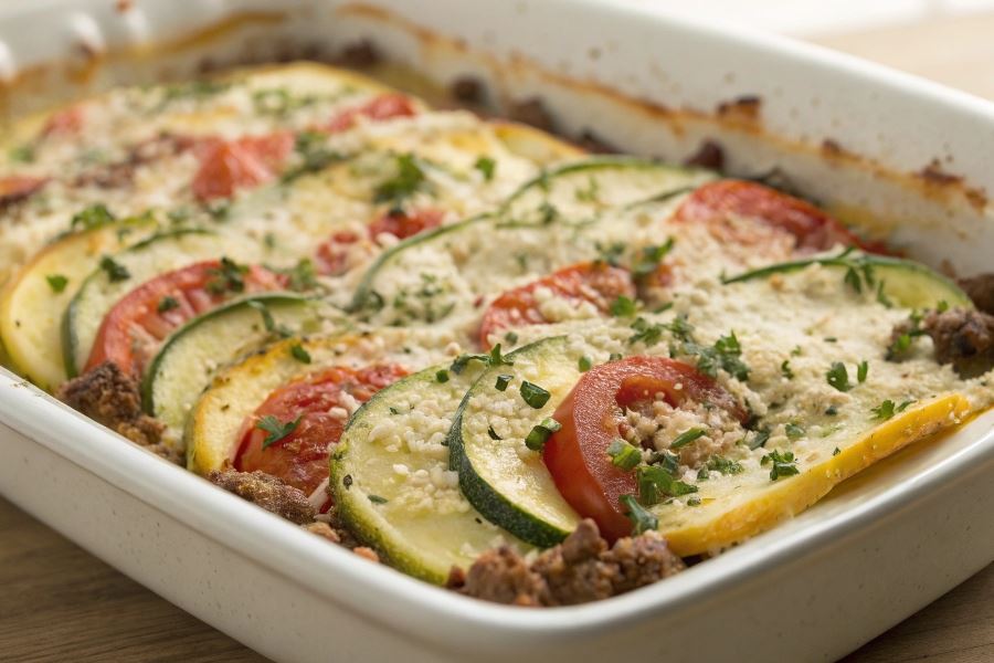 Zapiekanka z cukinii z wędliną