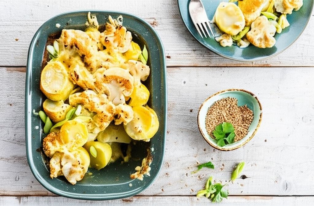 Zapiekanka z ziemniakami i kalafiorem