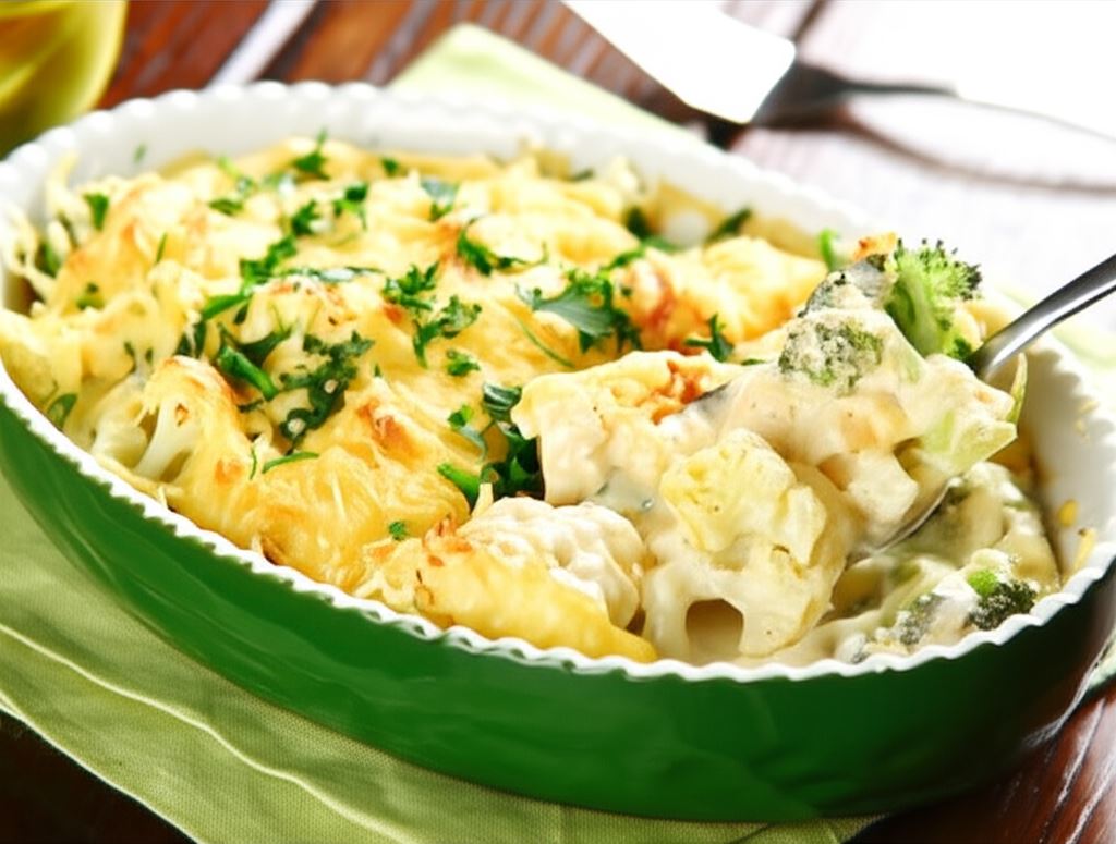 Zapiekanka z kalafiorem i brokułem