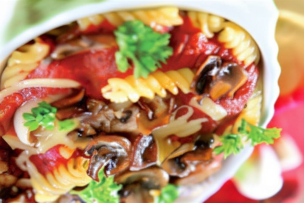 Zapiekanka z makaronem i grzybami