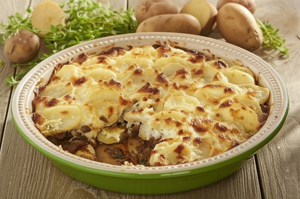 Zapiekanka z mielonego mięsa i ziemniaków