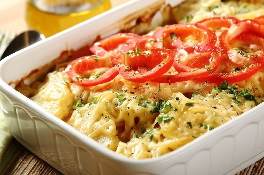 Zapiekanka ziemniaczana z pieczarkami i kurczakiem