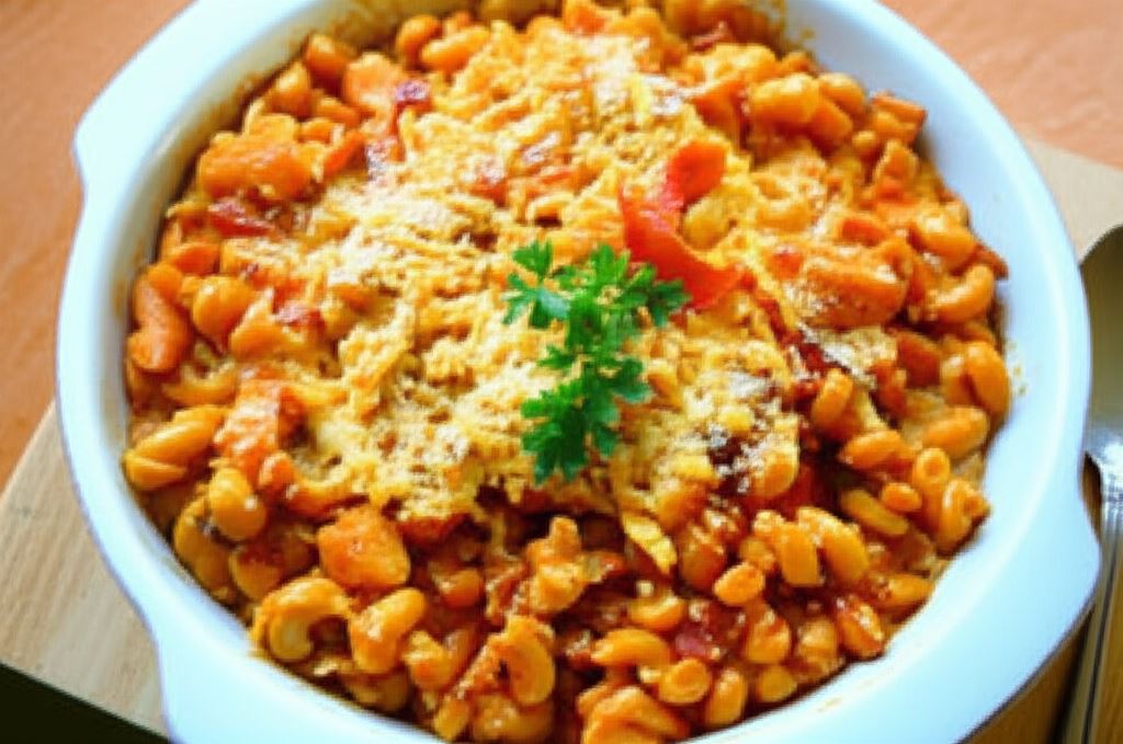 Zapiekany makaron z kurczakiem i dynią