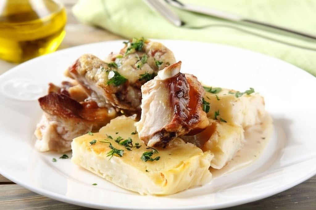 Żeberka pieczone w cieście ziemniaczanym