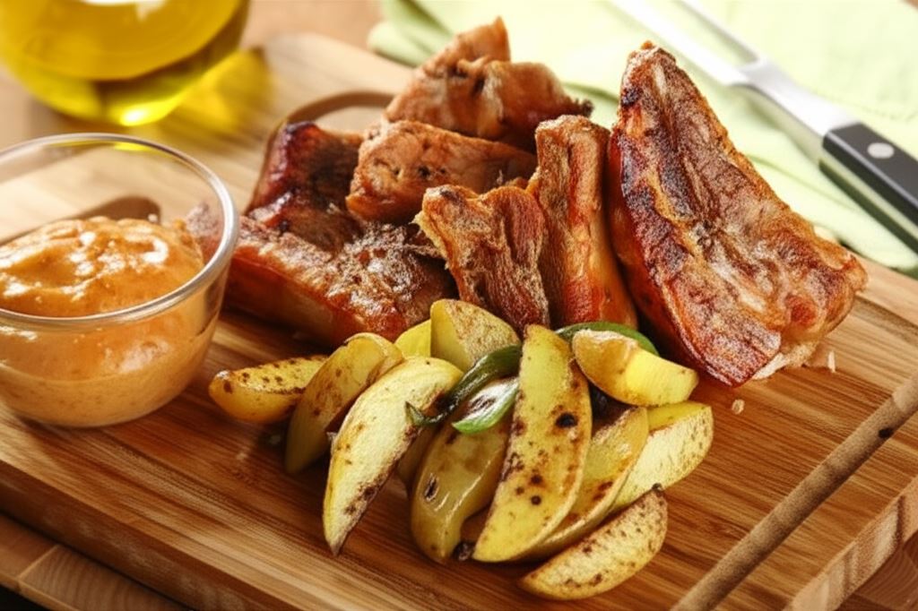 Żeberka pieczone w sosie własnym