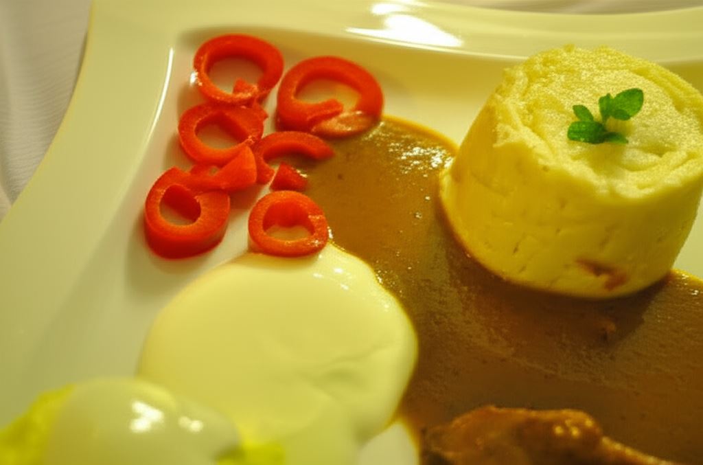 Żeberka w coli z purre serowym