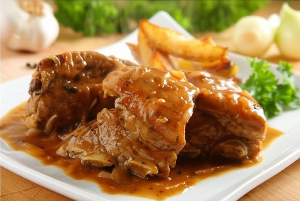 Żeberka wieprzowe duszone