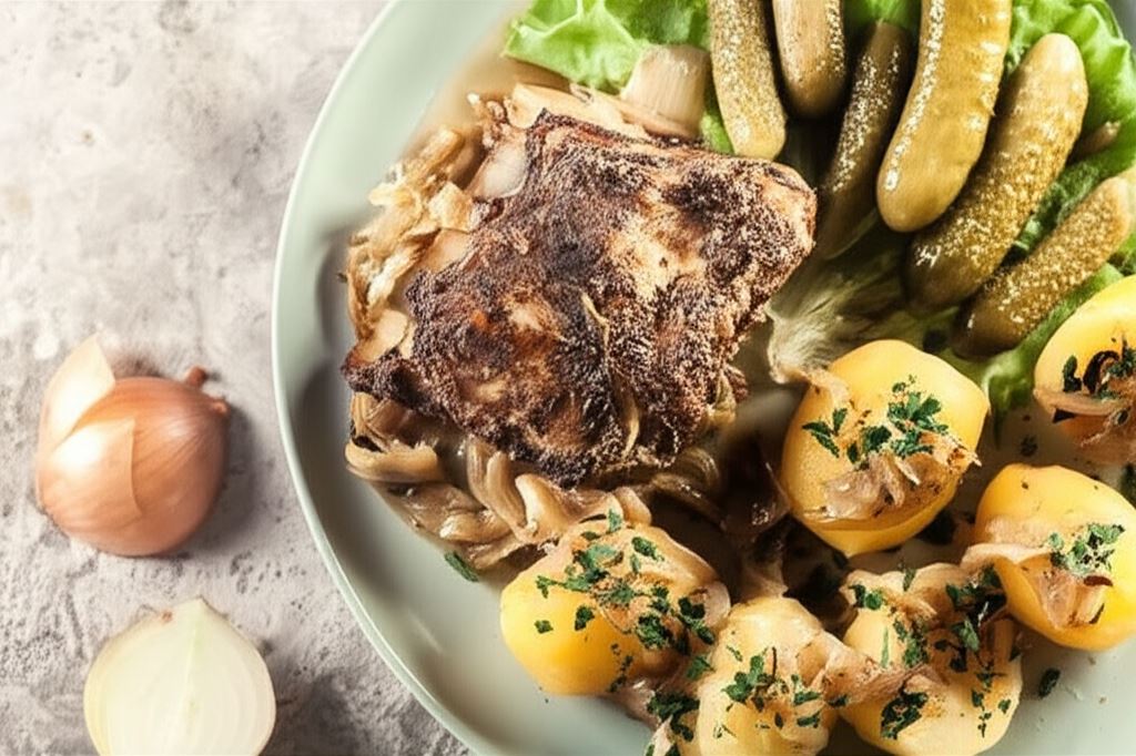 Żeberka wieprzowe z cebulą