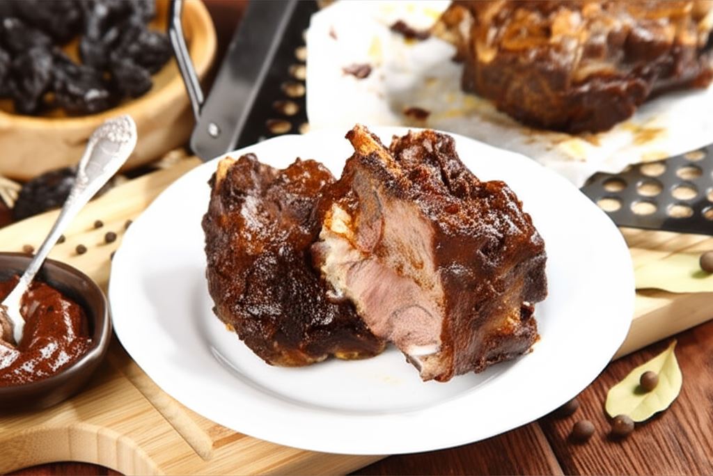 Żebra wołowe w śliwkowej glazurze