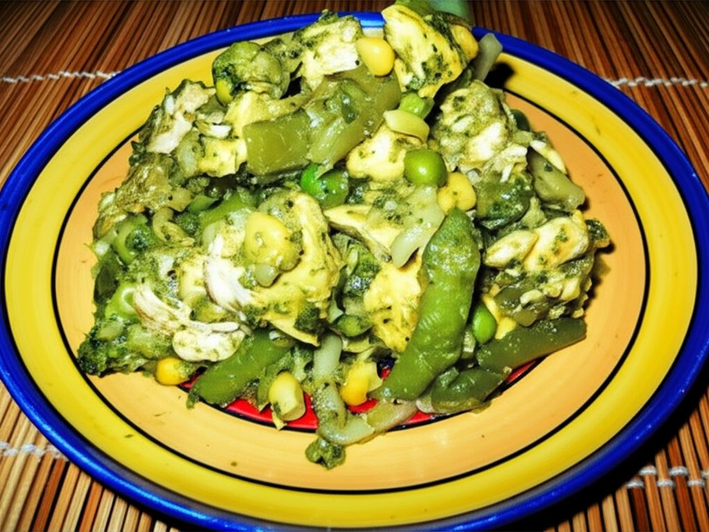 Zielona sałatka z kurczakiem..