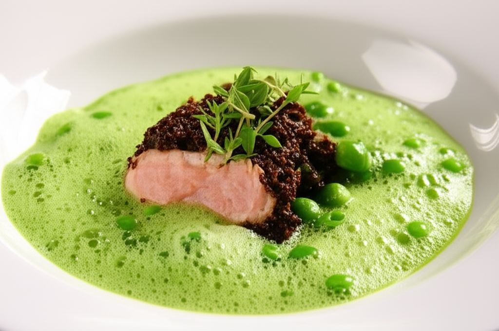 Zielona zupa minestrone z wędzoną cielęciną