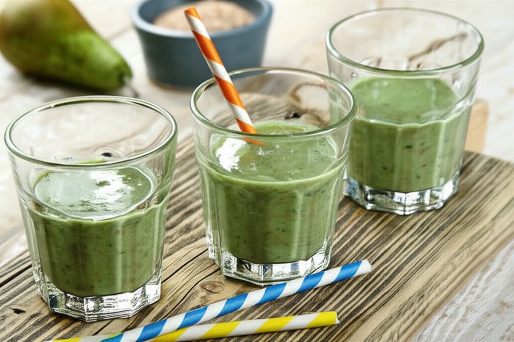 Zielony koktajl gruszkowo-szpinakowy