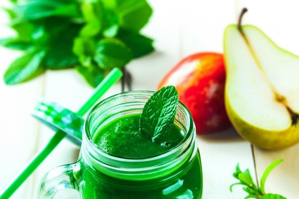 Zielony koktajl owocowo-warzywny