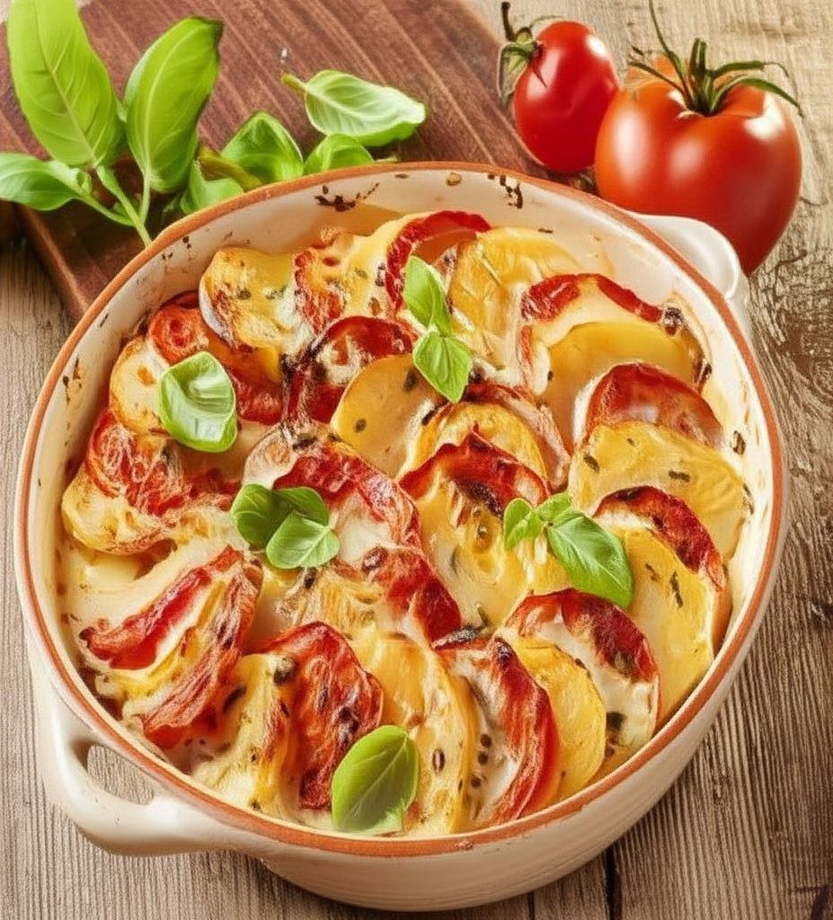 Ziemniaczane casserole z pomidorami