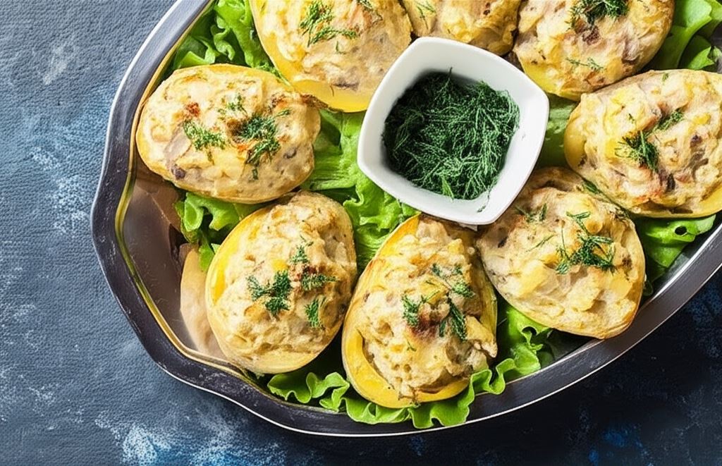 Ziemniaki faszerowane śledziem