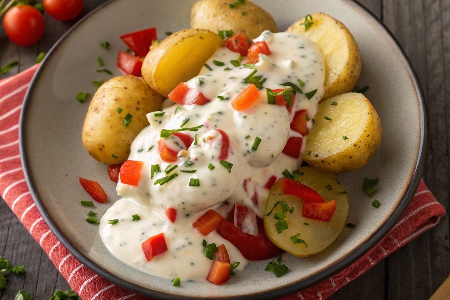 Ziemniaki w sosie warzywnym