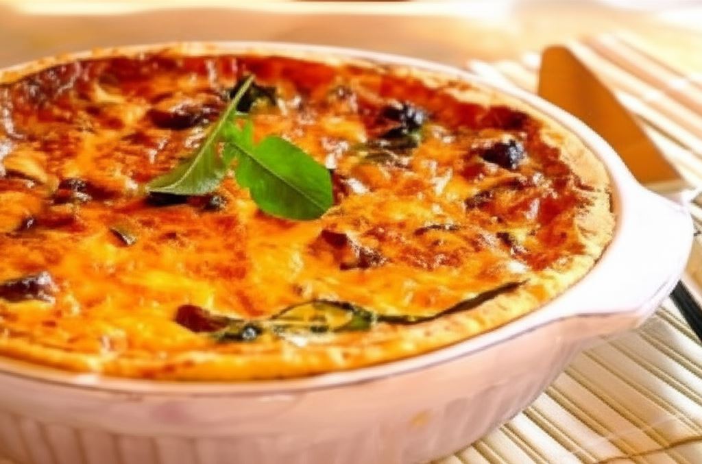 Złocista zapiekanka z łososiem