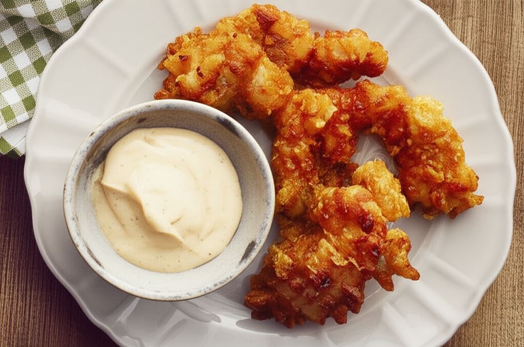 Złociste nuggetsy z kurczaka z dipem chilli