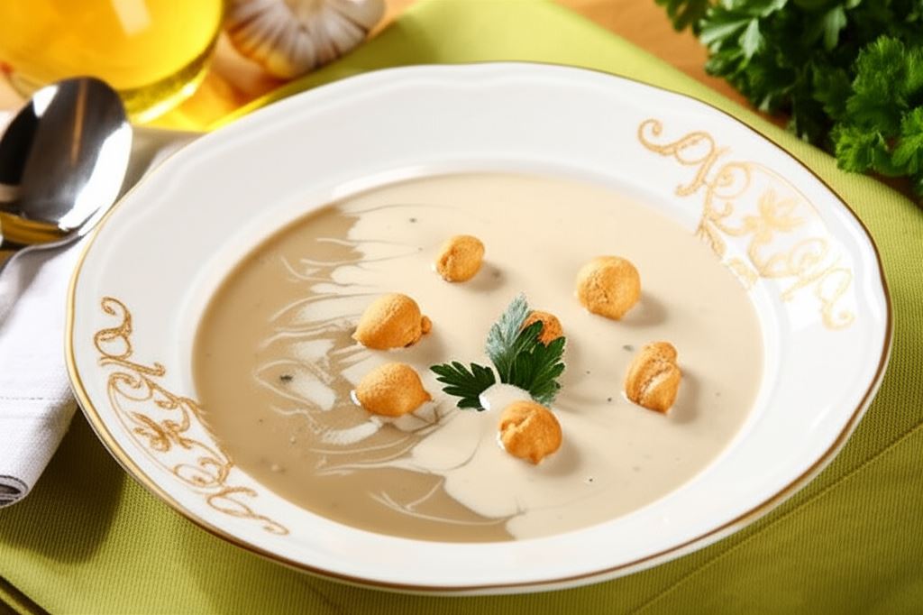 Zupa borowikowa w dwóch kolorach