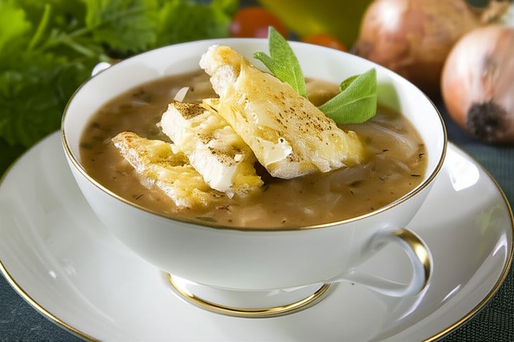 Zupa cebulowa z pomidorami