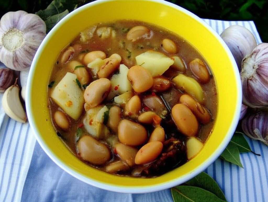 Zupa fasolowa z wędzonym boczkiem i czosnkową nutą