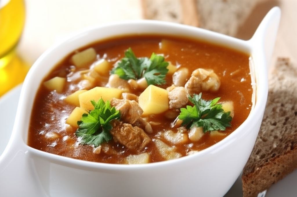 Zupa gulaszowa z białą fasolą na wieprzowinie