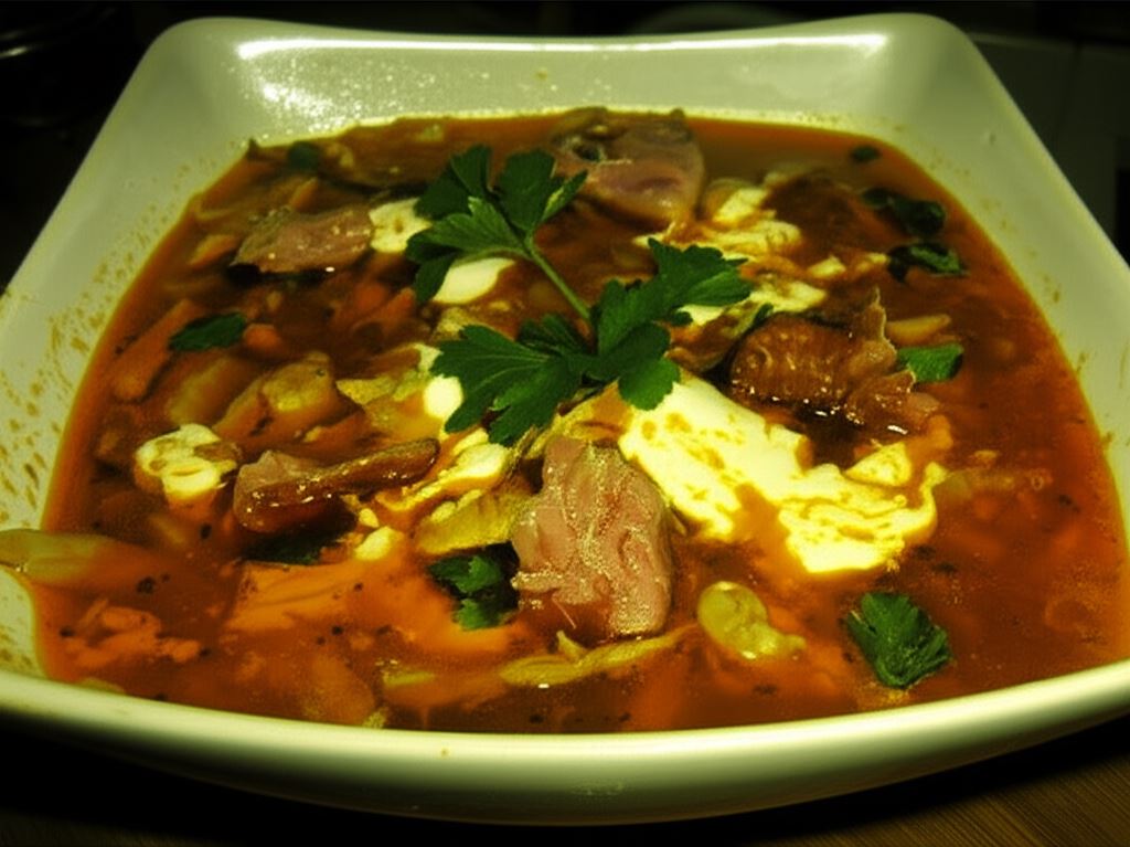 Zupa gulaszowa z mięsem kurczaka