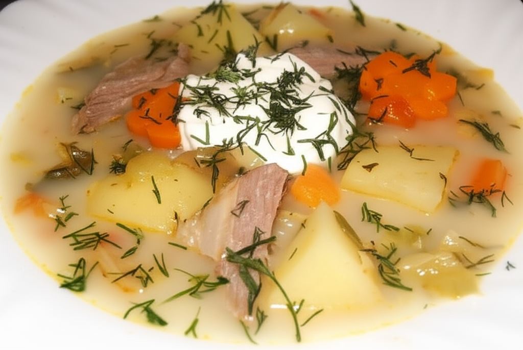 Zupa jarzynowa na wołowinie z batatami