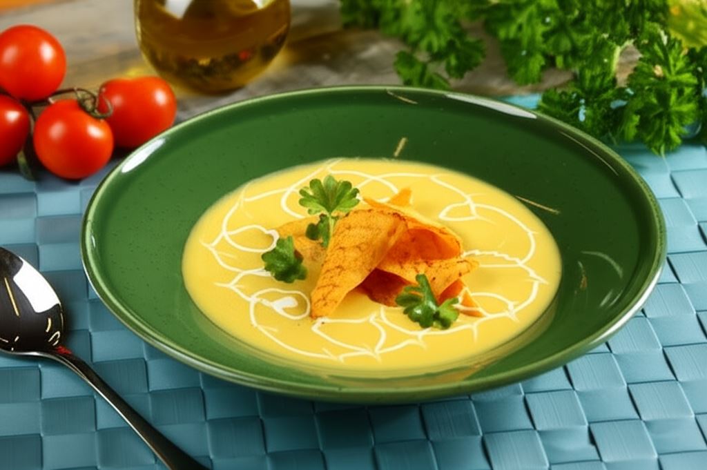 Zupa krem z kukurydzy z chipsami nachos