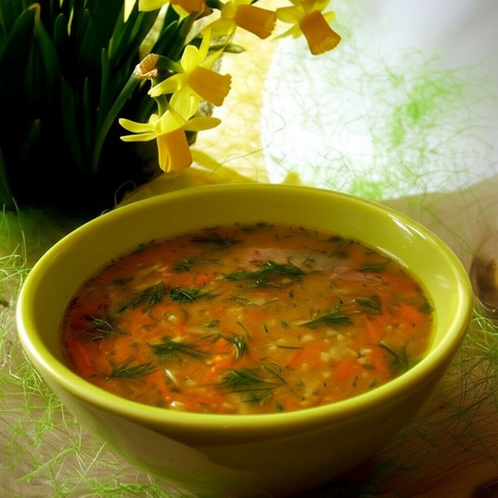 Zupa marchewkowo czosnkowa z kaszą