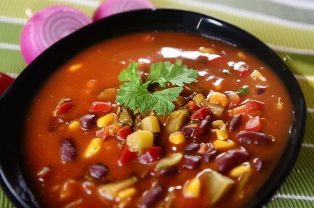 Zupa meksykańska z ogórkiem i papryką