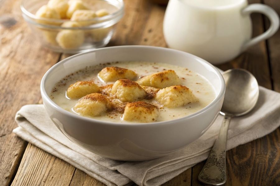 Zupa mleczna z lanymi kluskami