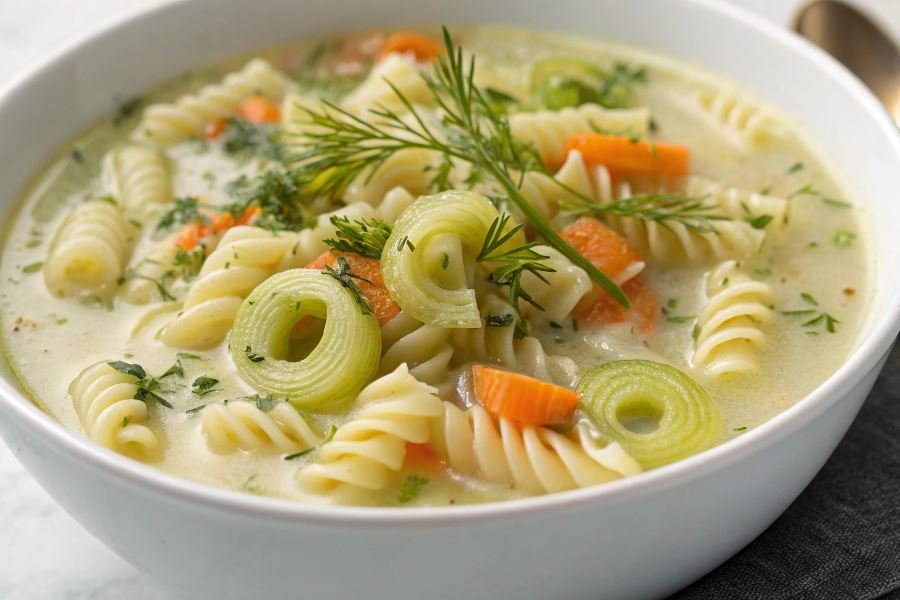 Zupa serowa z świderkami