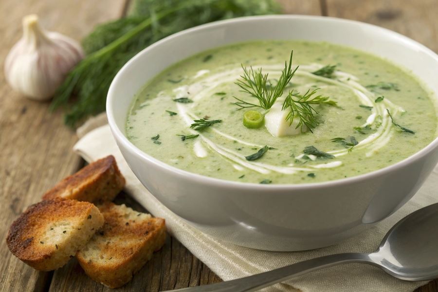 Zupa z sałatą i szczypiorkiem (wojciechowska)